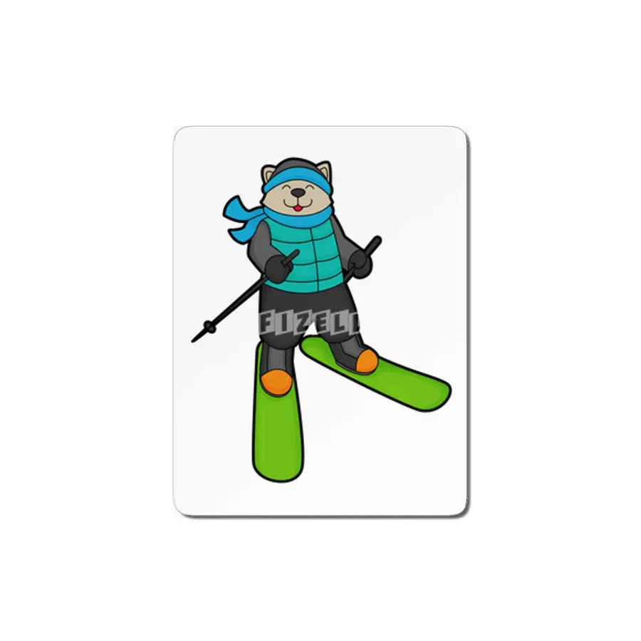 Cat as Skier with Ski MDF Tablo