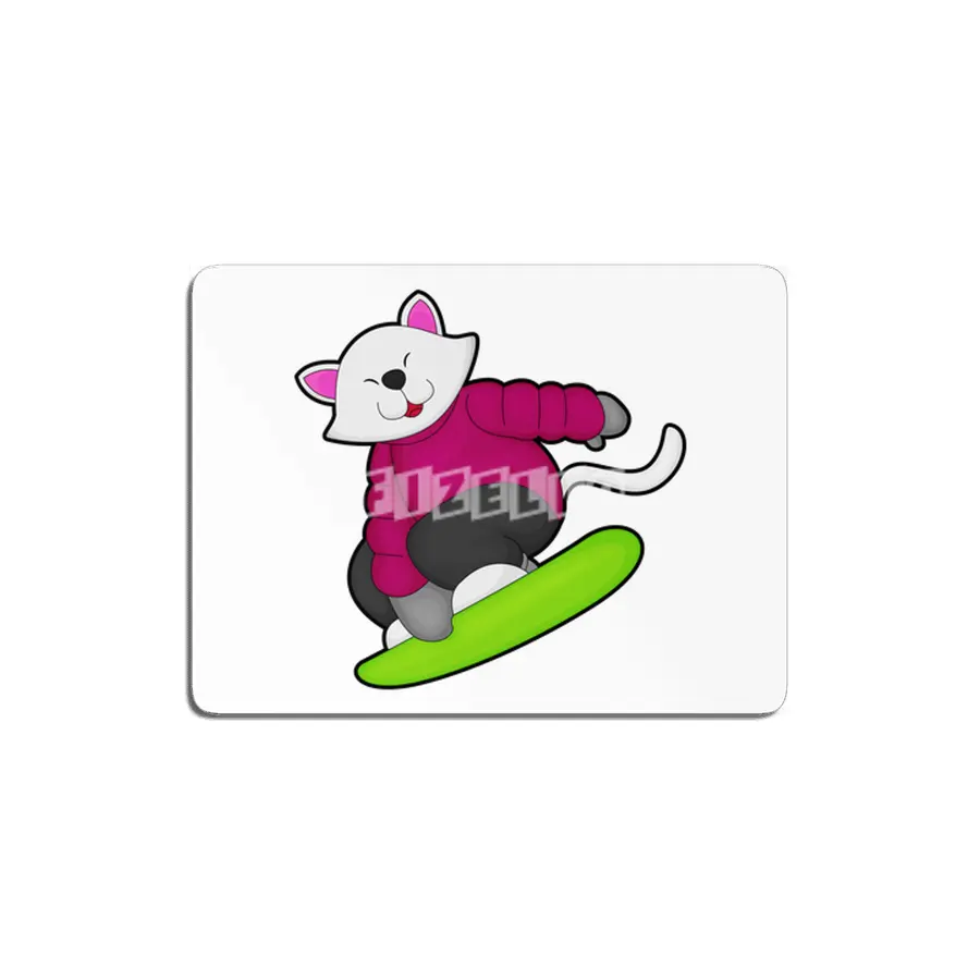 Cat as Snowboarder with Snowboard MDF Tablo