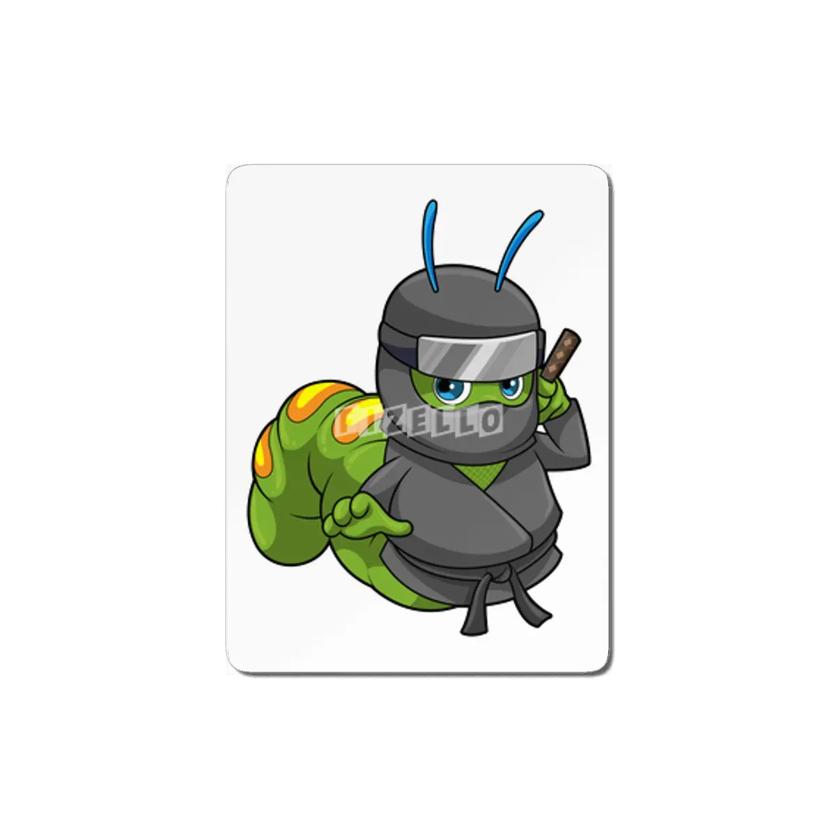 Caterpillar as Ninja with Sword MDF Tablo