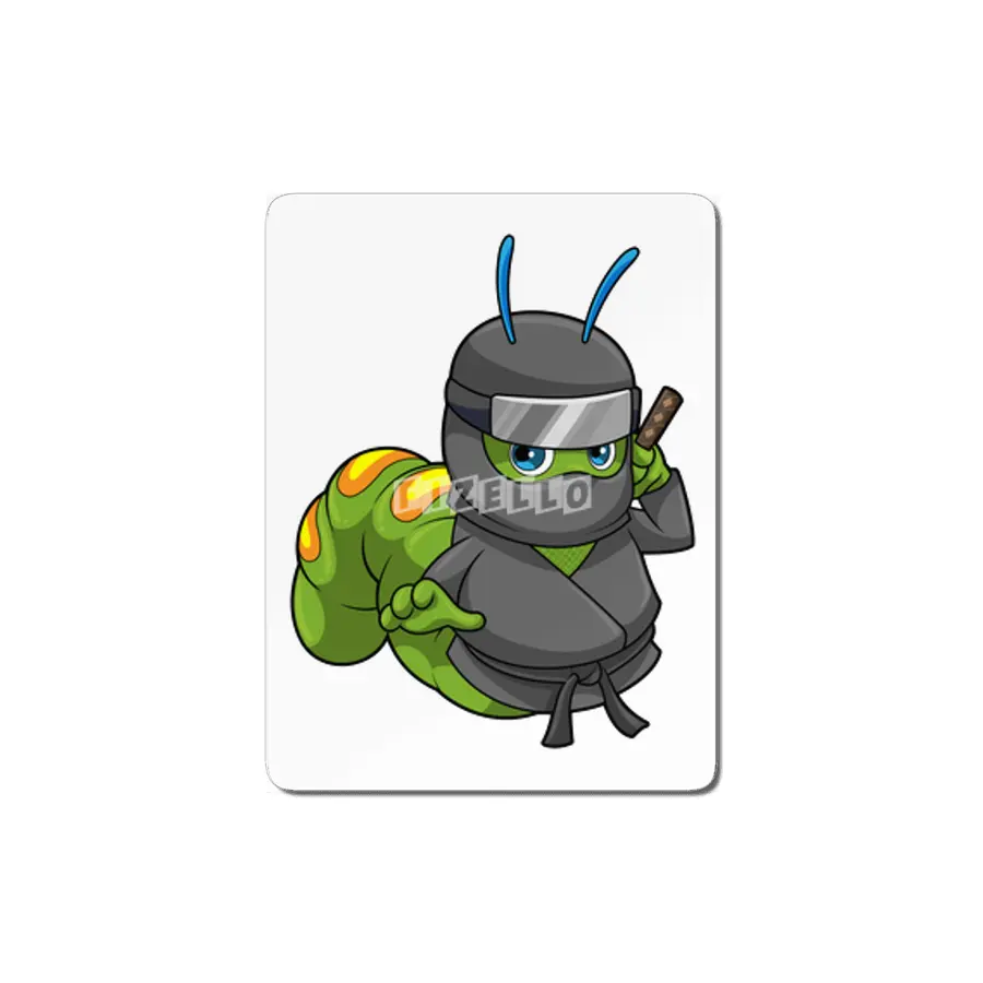 Caterpillar as Ninja with Sword MDF Tablo