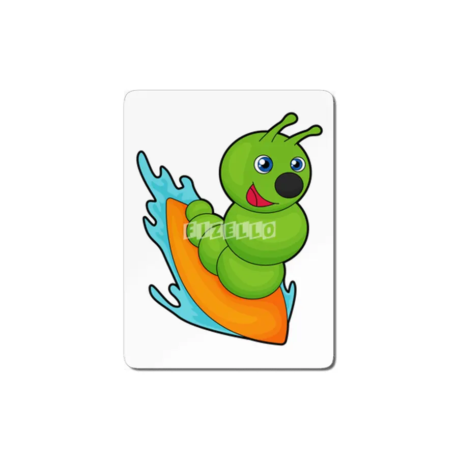 Caterpillar as Surfer with Surfboard MDF Tablo