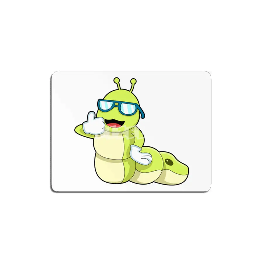Caterpillar with Glasses MDF Tablo