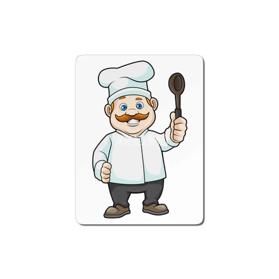 Chef with Chef's hat & Soup spoon MDF Tablo