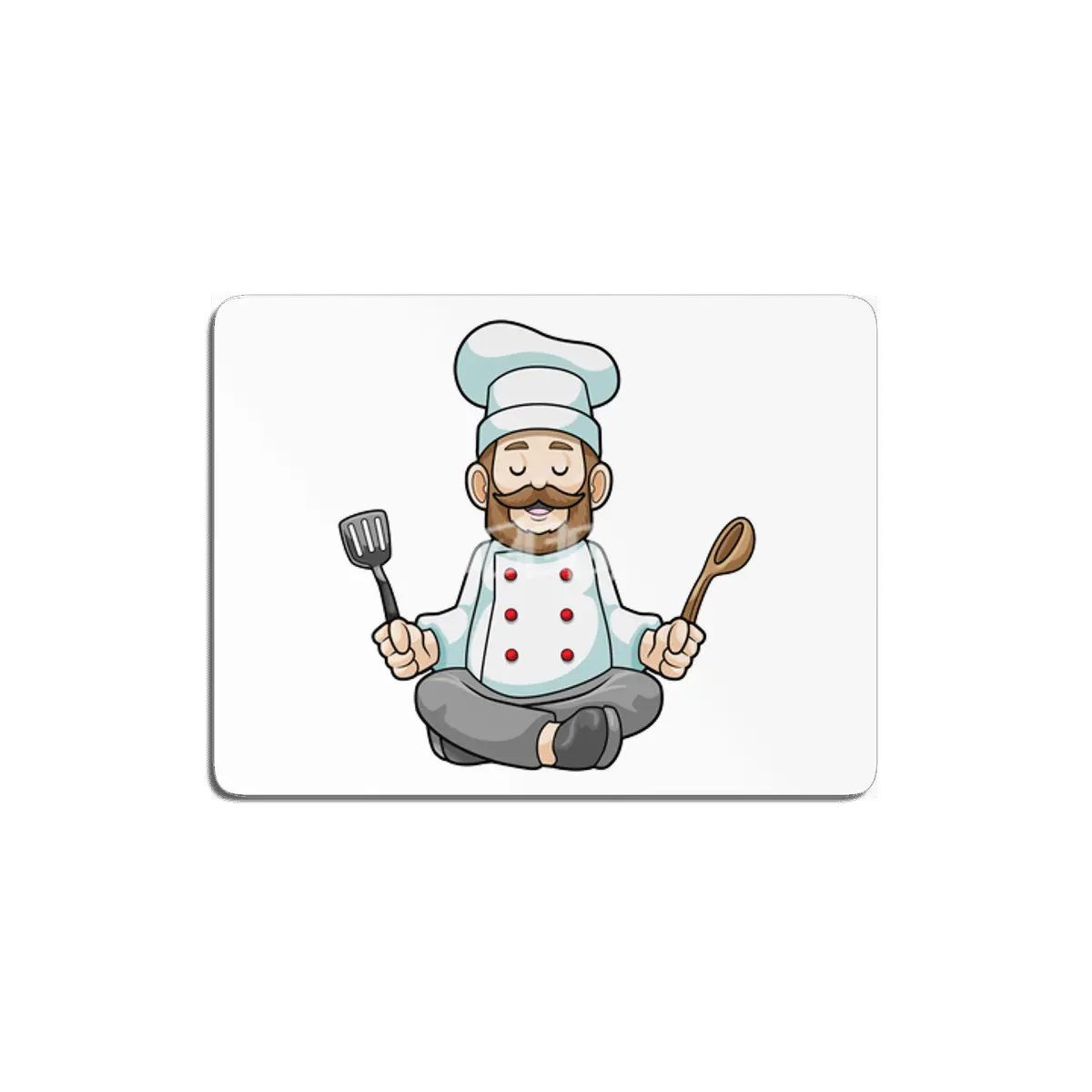 Chef with Cooking apron & Wooden spoon at Yoga MDF Tablo