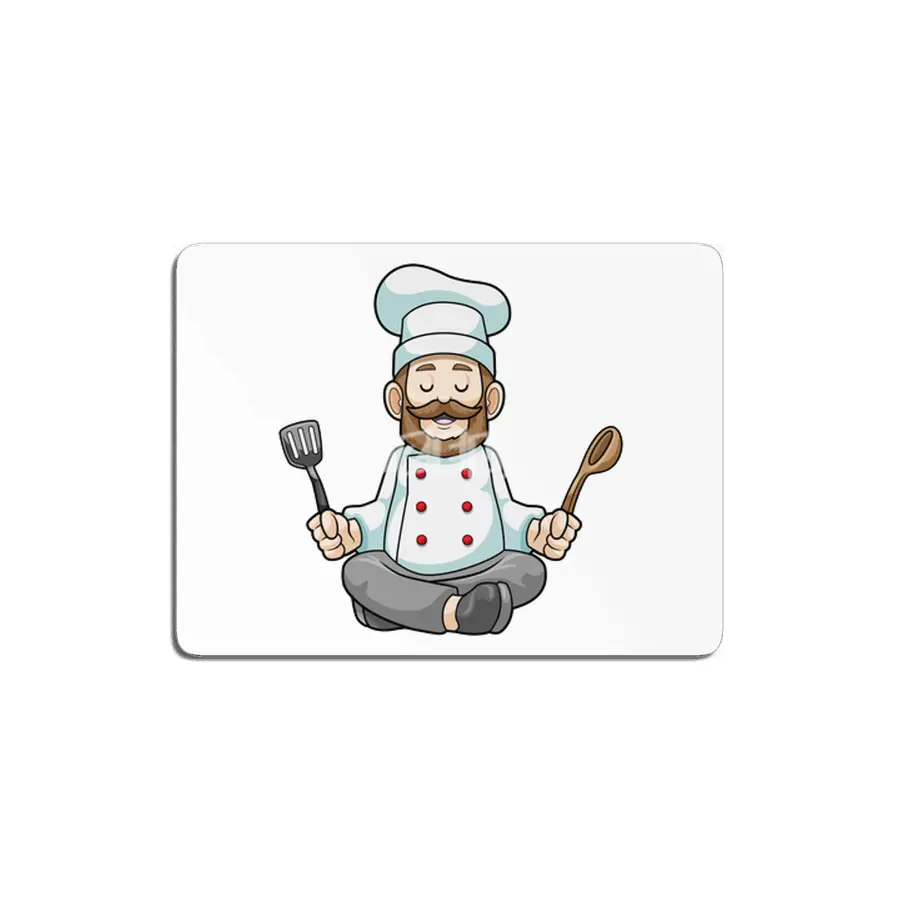 Chef with Cooking apron & Wooden spoon at Yoga MDF Tablo