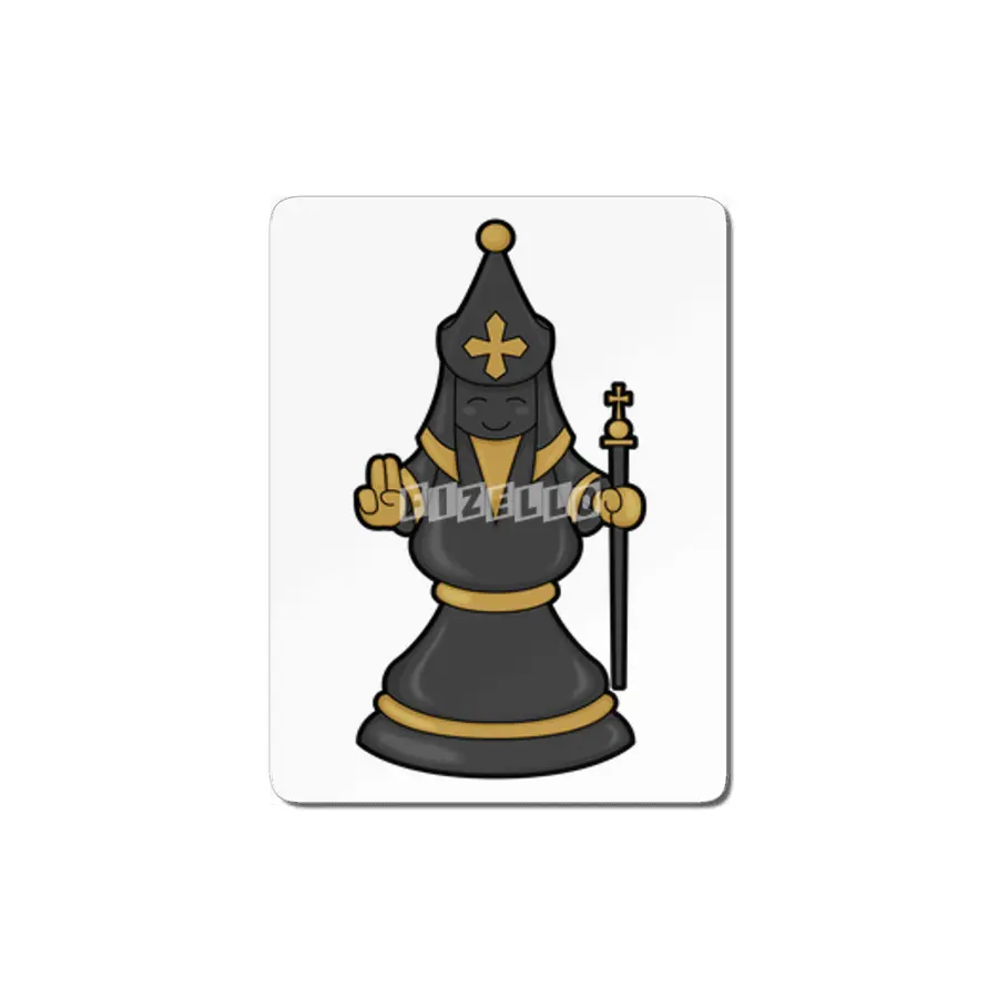 Chess piece Bishop at Chess with Staff MDF Tablo