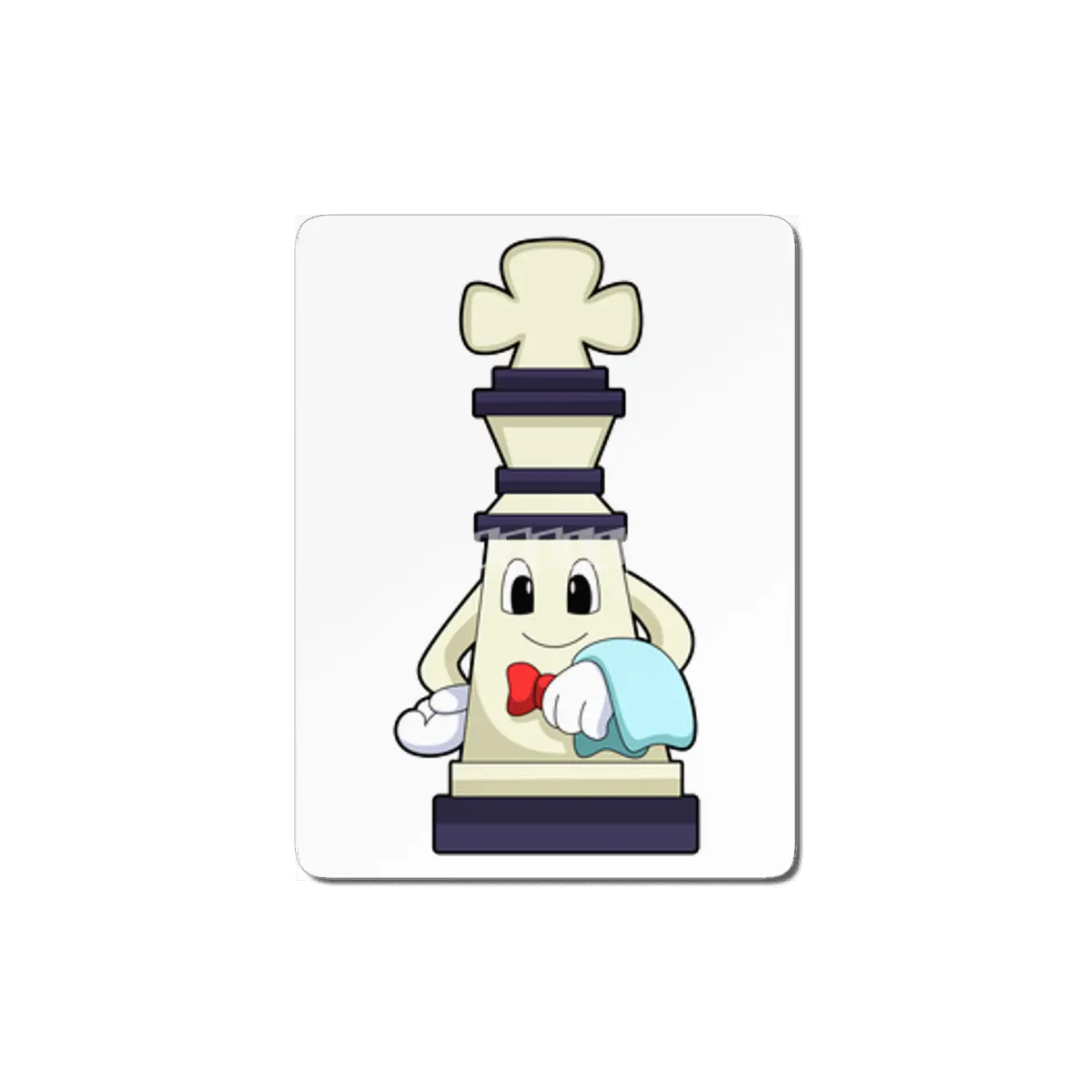 Chess piece King as Waiter with Towel MDF Tablo