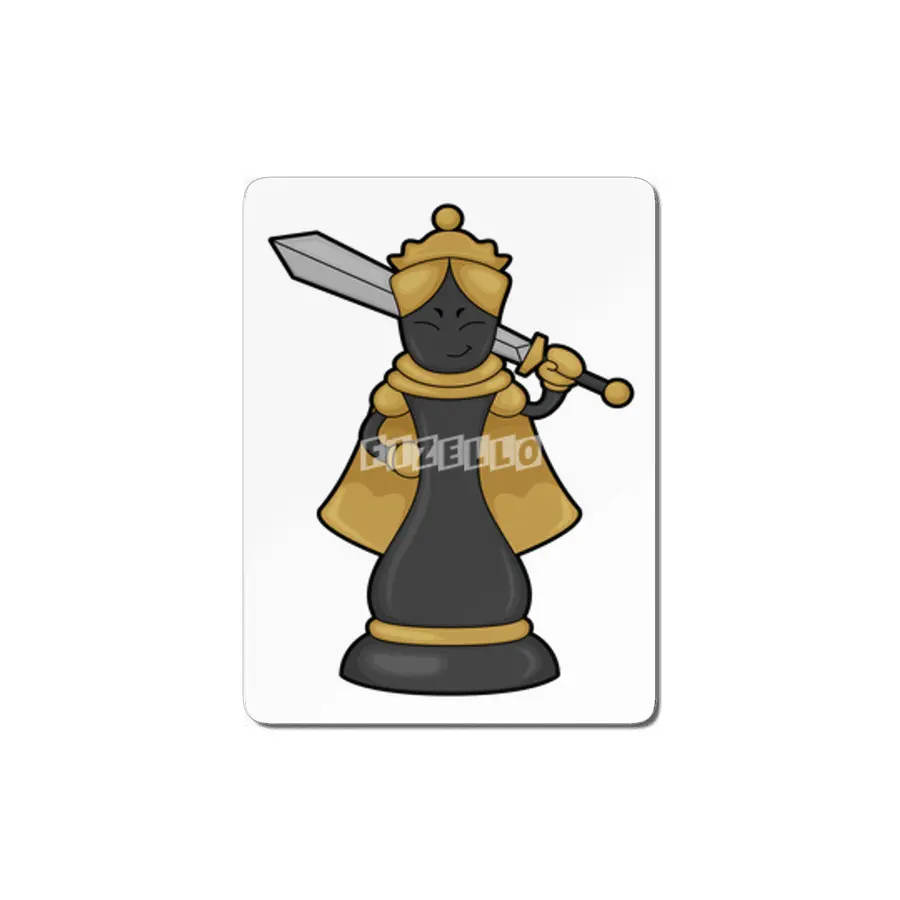 Chess piece Queen at Chess with Sword MDF Tablo