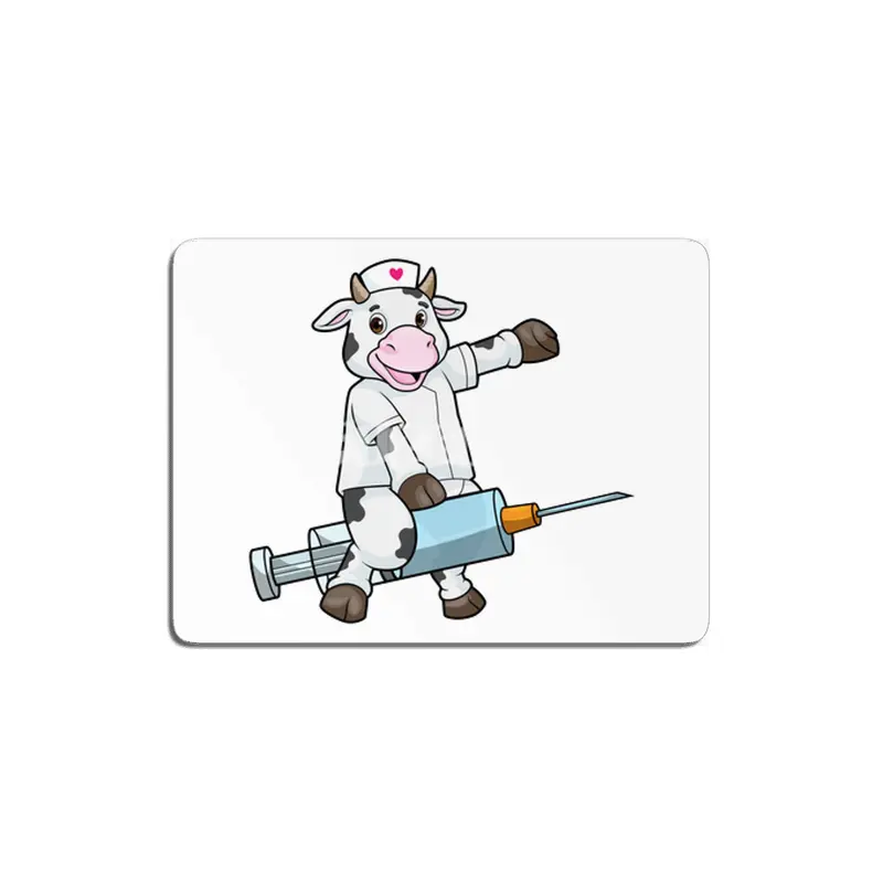 Cow as Nurse with Heart & Syringe MDF Tablo