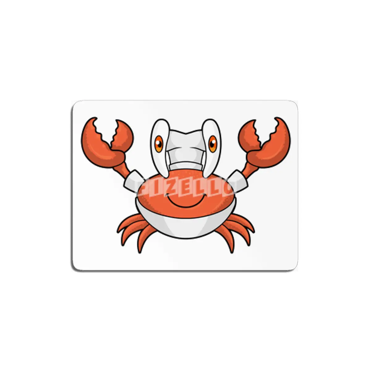 Crab as Cook with Cooking hat MDF Tablo