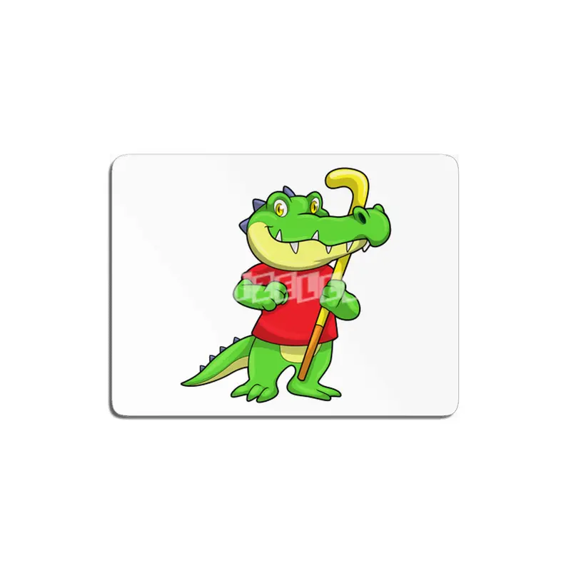 Crocodile at Field hockey with Hockey stick MDF Tablo
