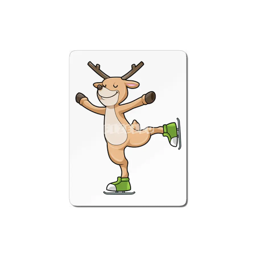 Deer at Ice skating with Ice skates MDF Tablo
