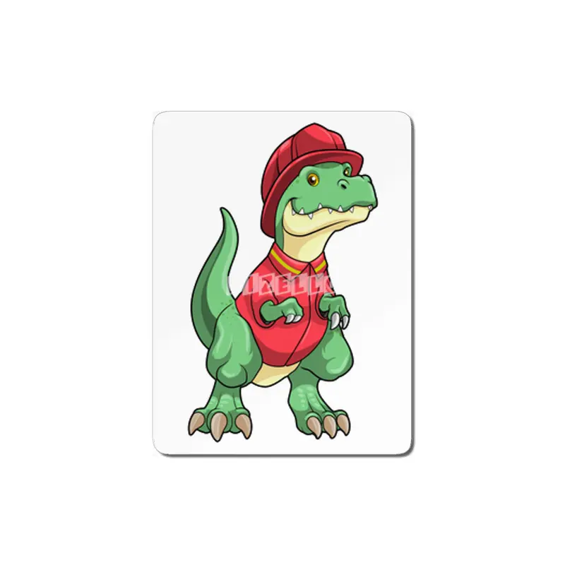Dinosaur as Firefighter with Fire helmet MDF Tablo
