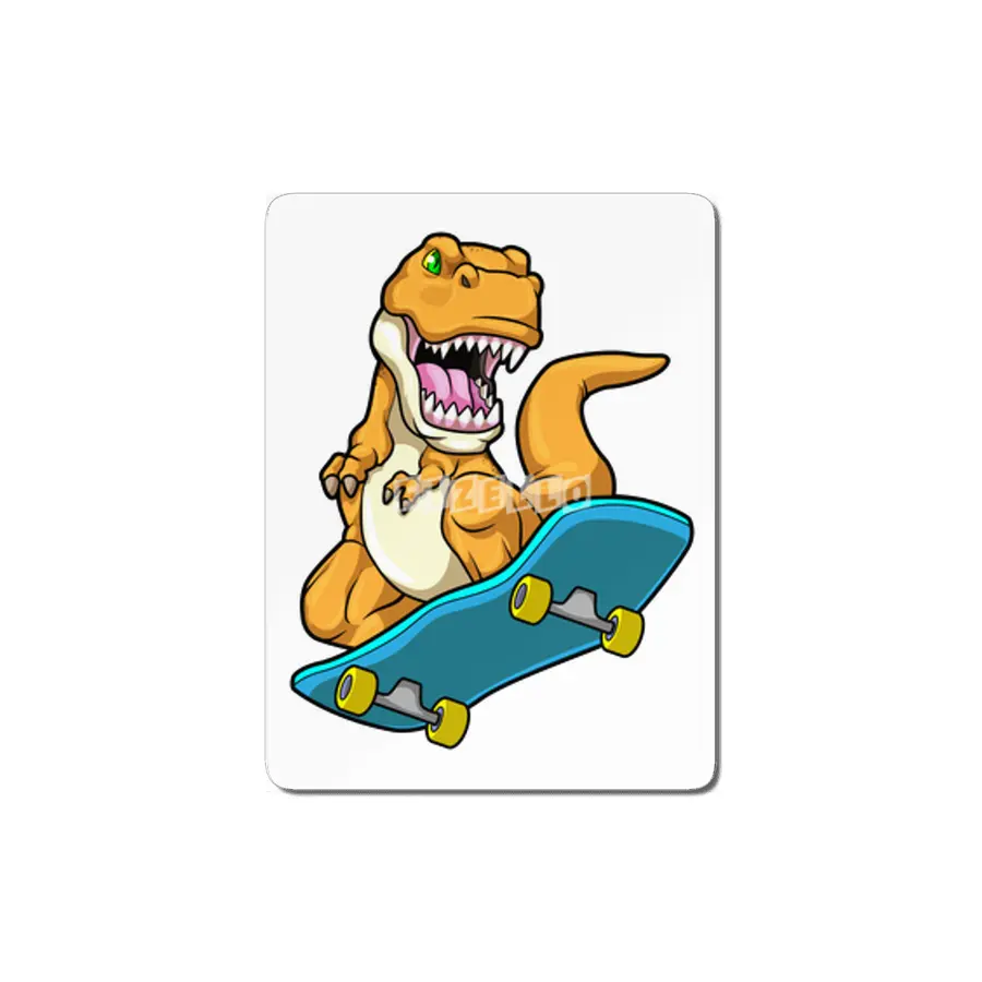Dinosaur as Skater with Skateboard MDF Tablo
