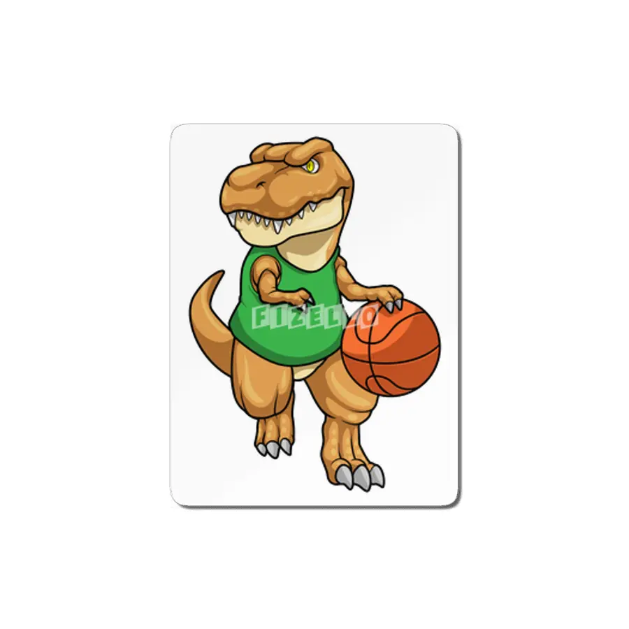 Dinosaur at Sports with Basketball MDF Tablo