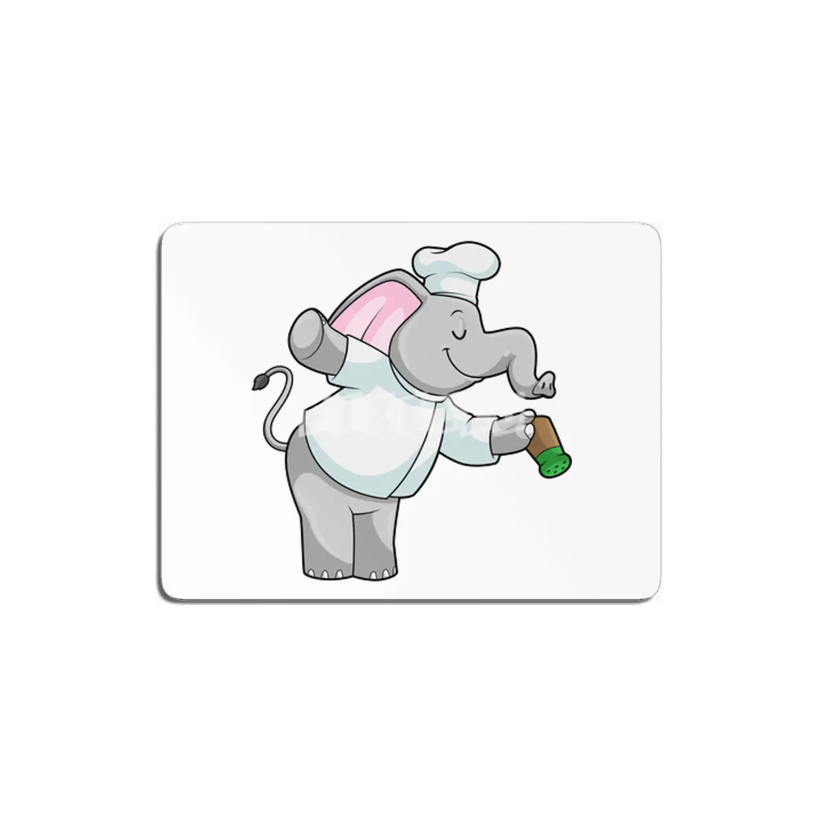 Elephant as Chef with Salt shaker MDF Tablo