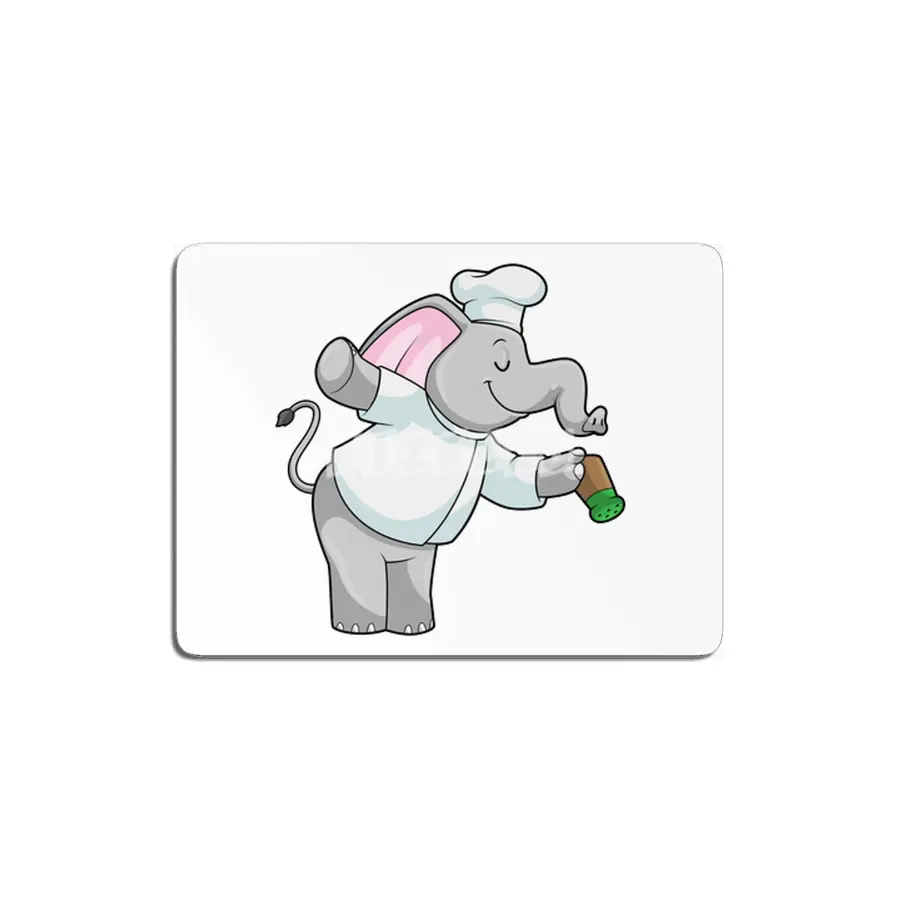 Elephant as Chef with Salt shaker MDF Tablo