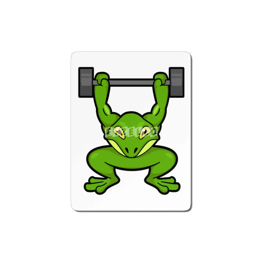 Frog at Bodybuilding with Barbell MDF Tablo