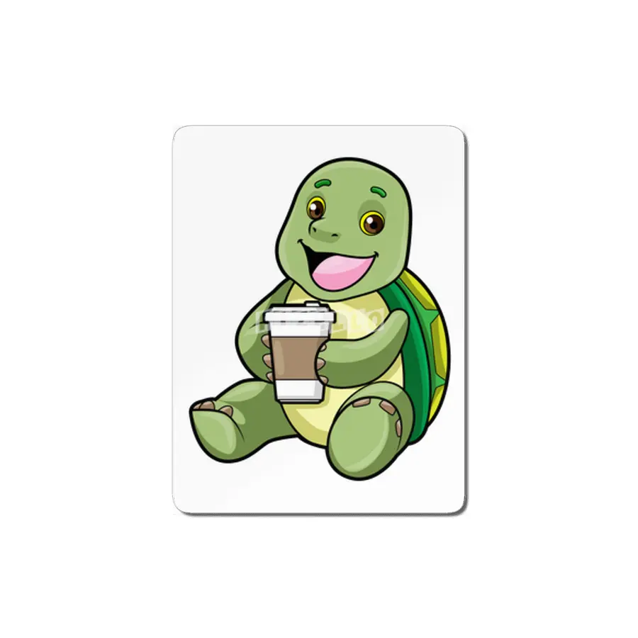 Turtle with Shell & Coffee to go MDF Tablo