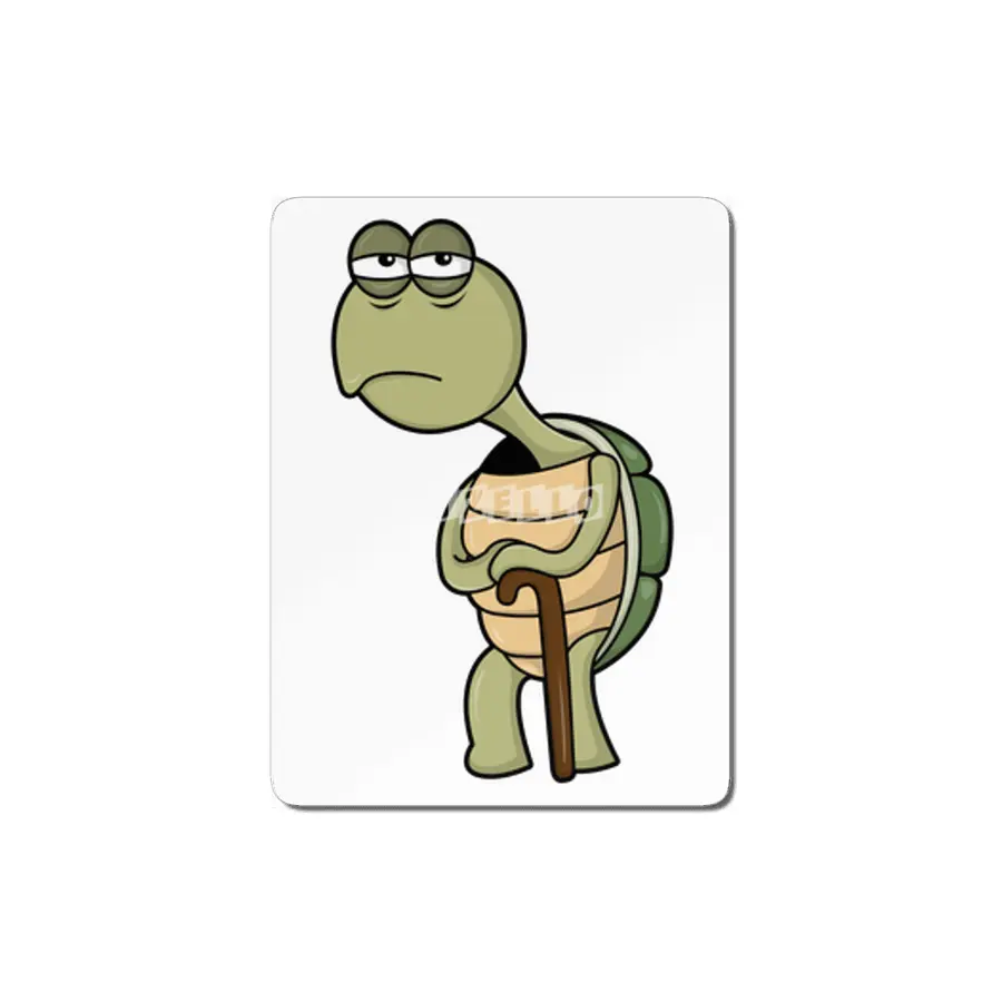 Turtle with Shell & Walking stick MDF Tablo
