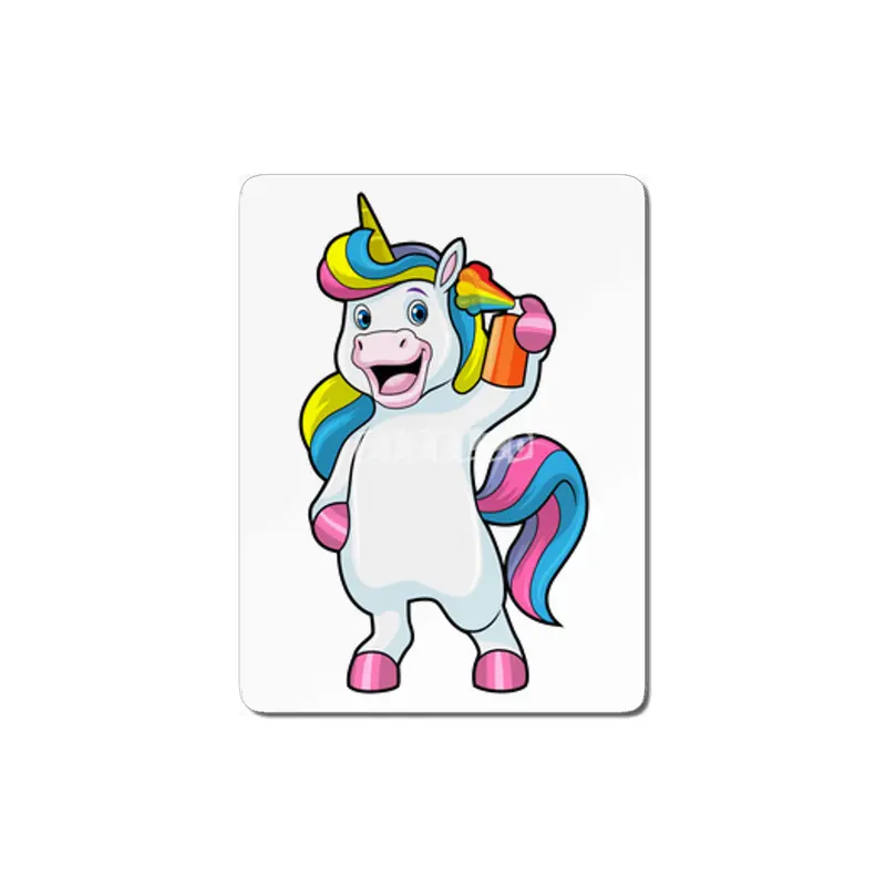 Unicorn as Hairdresser with Hairspray MDF Tablo