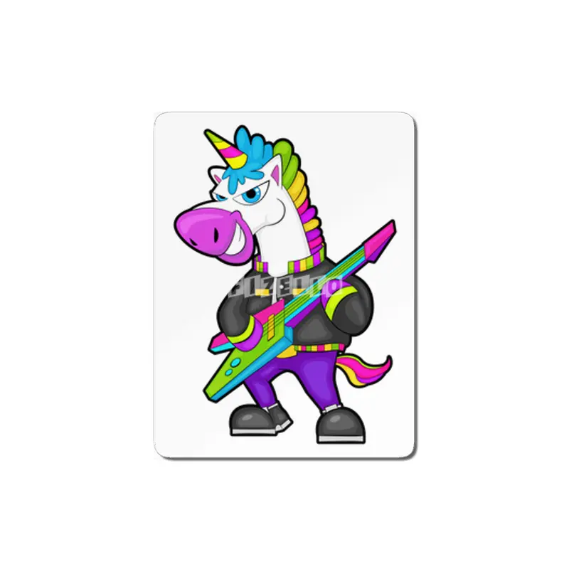 Unicorn as Musician with Guitar MDF Tablo