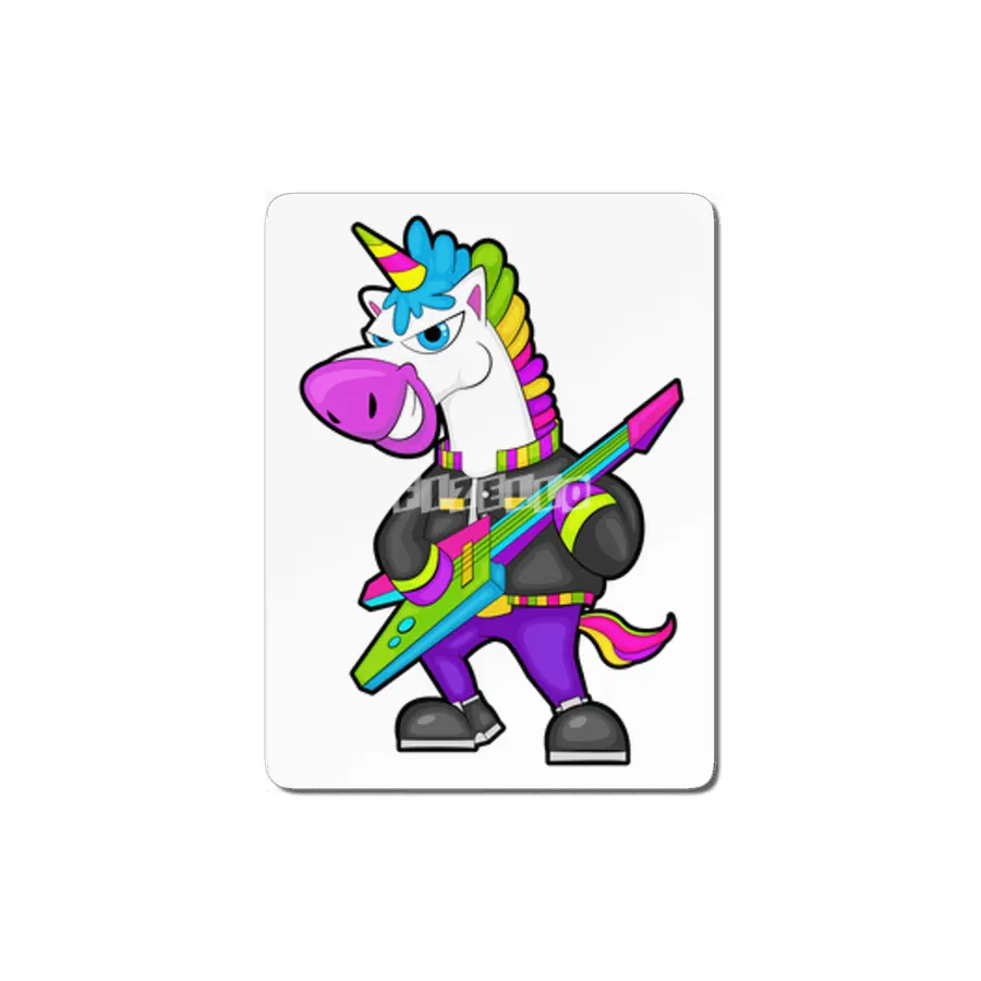 Unicorn as Musician with Guitar MDF Tablo