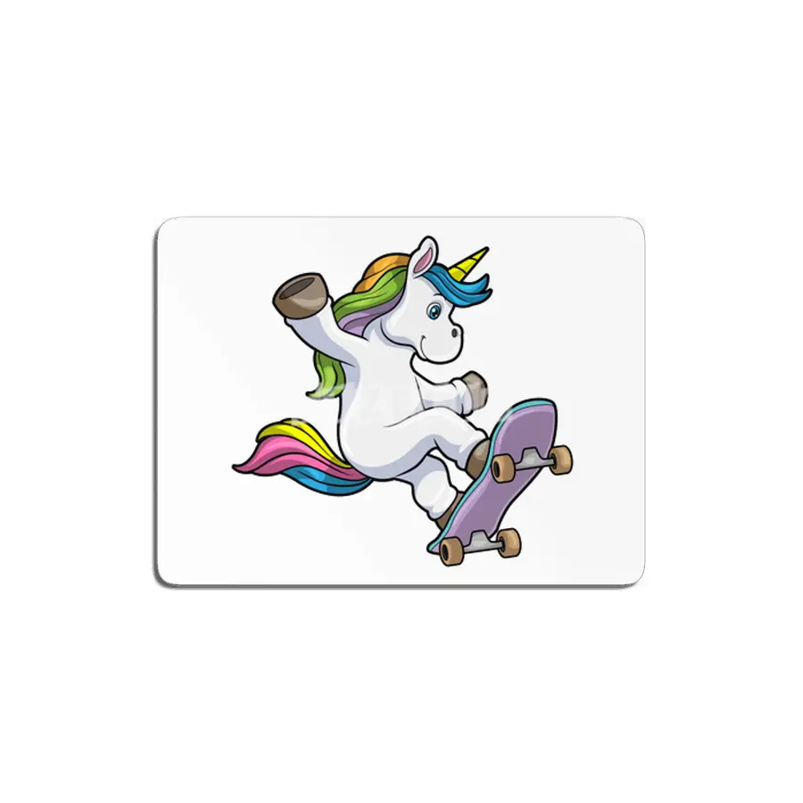 Unicorn as Skater with Skateboard MDF Tablo
