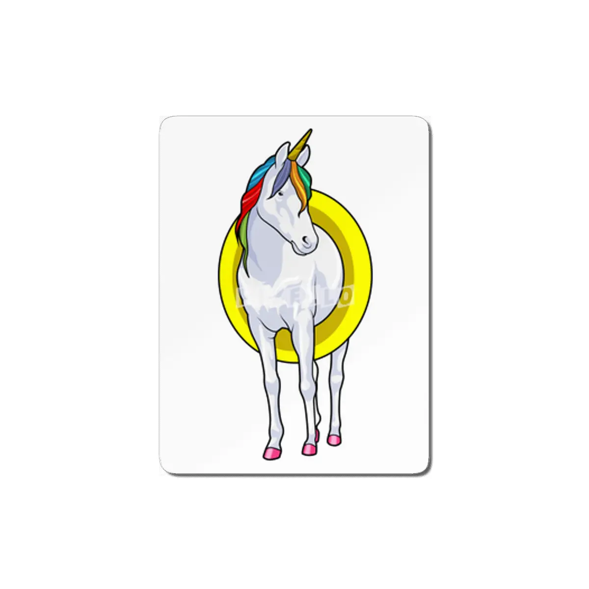 Unicorn at Swimming with Swim ring MDF Tablo