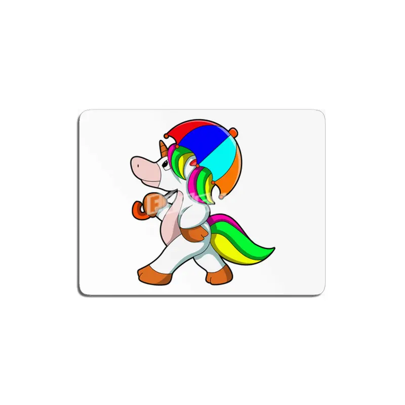 Unicorn with colorful Umbrella MDF Tablo
