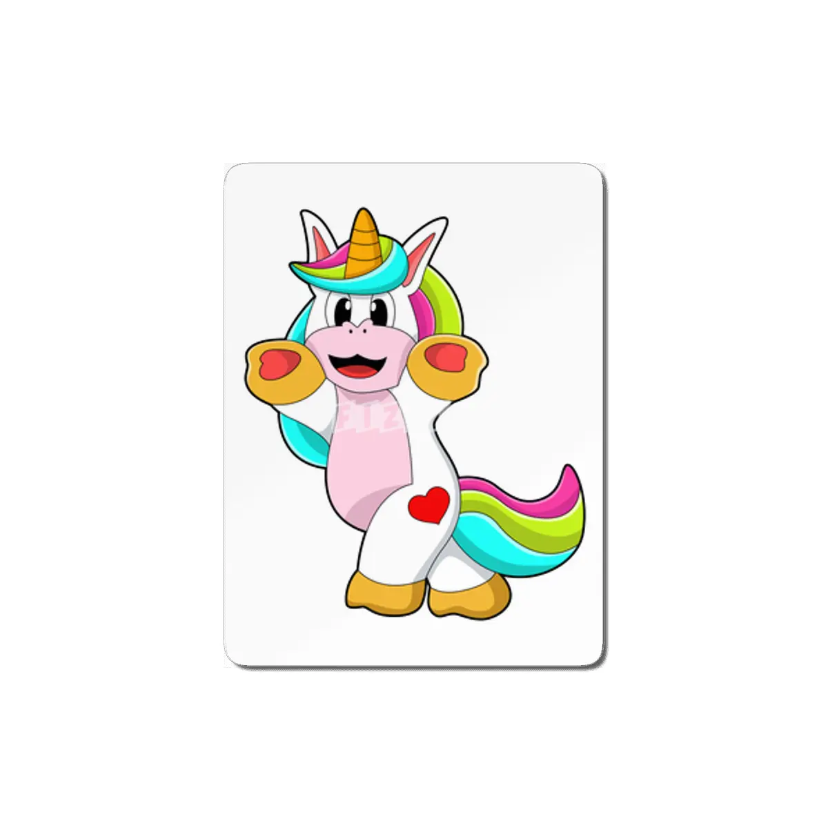 Unicorn with Heart Tattoo MDF Tablo