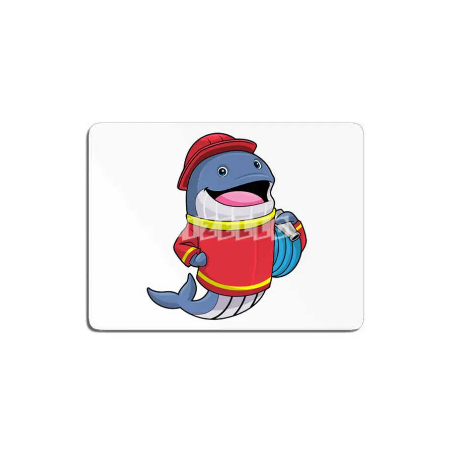 Whale as Firefighter with Hose MDF Tablo