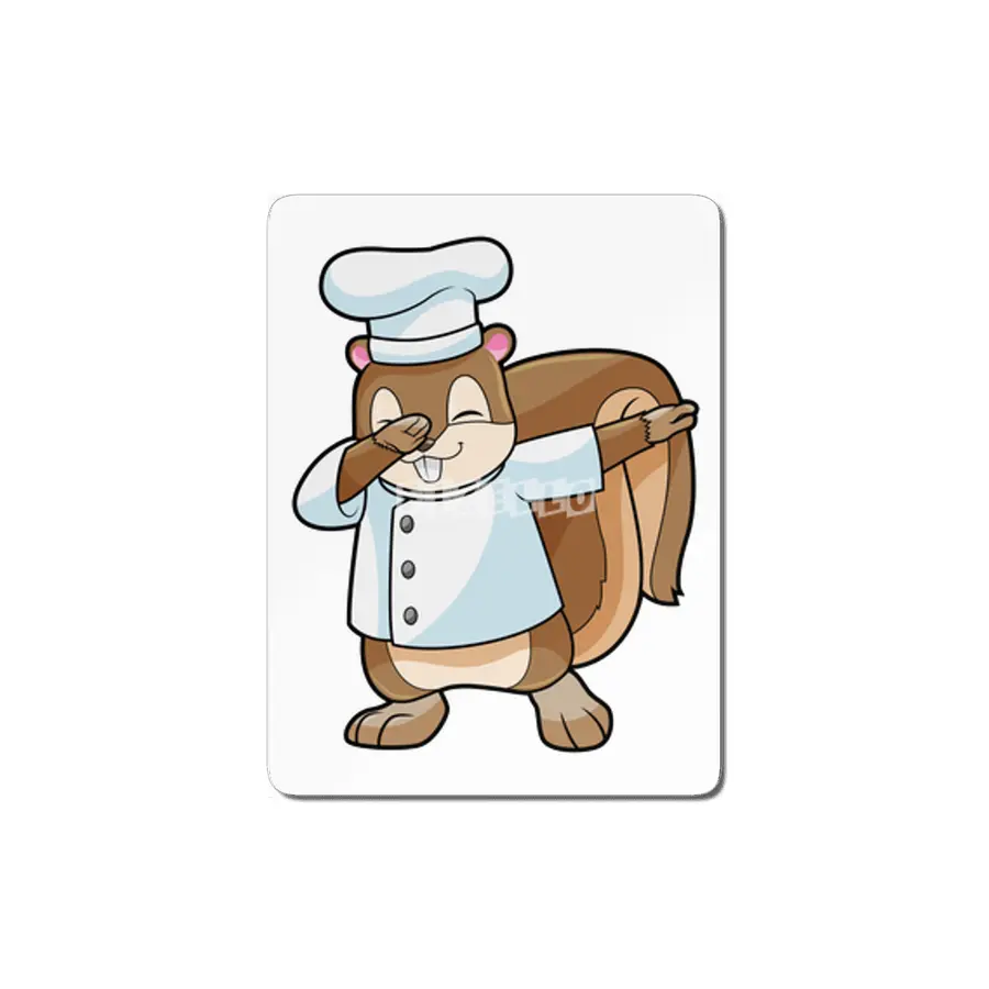 Squirrel as Cook with Cooking apron MDF Tablo