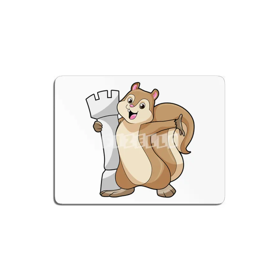 Squirrel at Chess with Chess piece King MDF Tablo