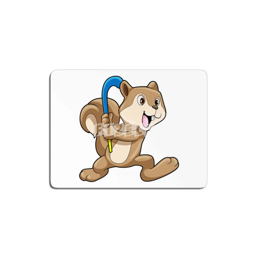 Squirrel at Field hockey with Hockey stick MDF Tablo