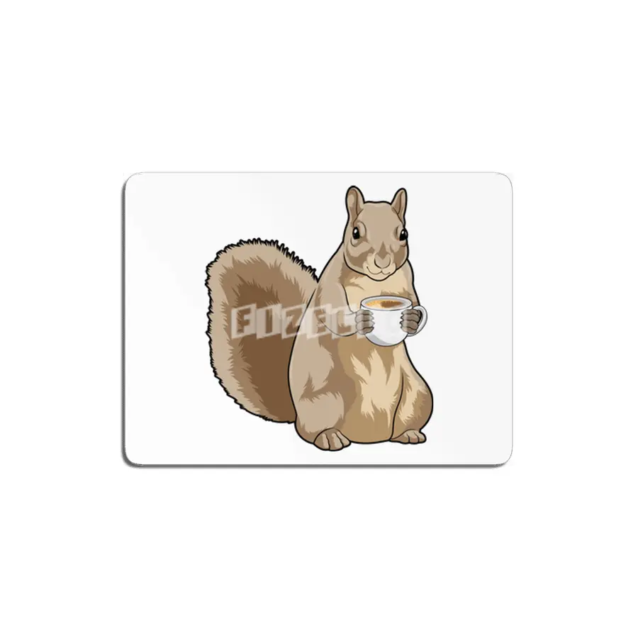 Squirrel with Cup of Coffee MDF Tablo