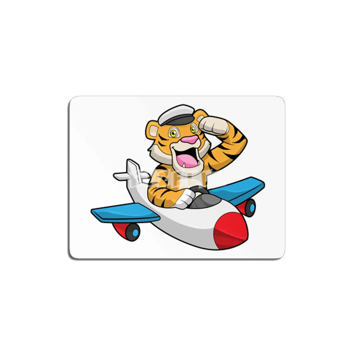 Tiger as Pilot in Plane MDF Tablo