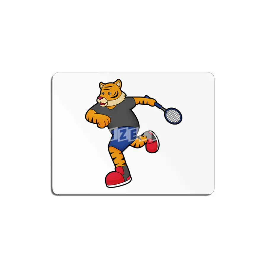 Tiger as Tennis player with Tennis racket MDF Tablo