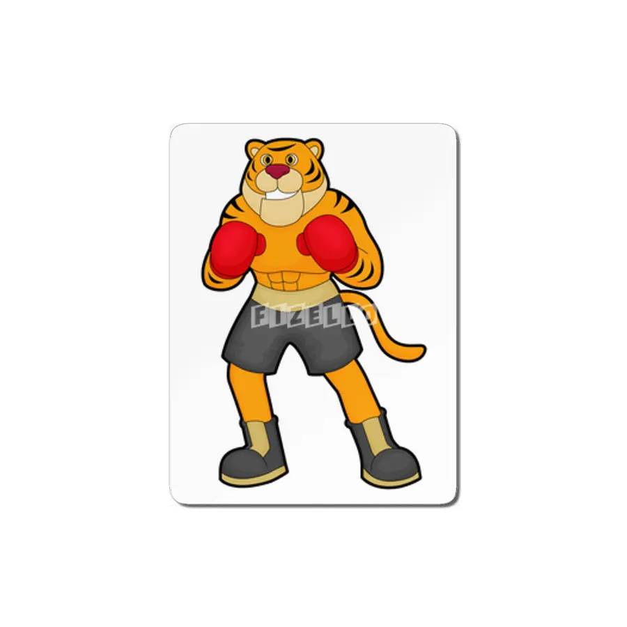 Tiger at Boxing with Boxing gloves MDF Tablo