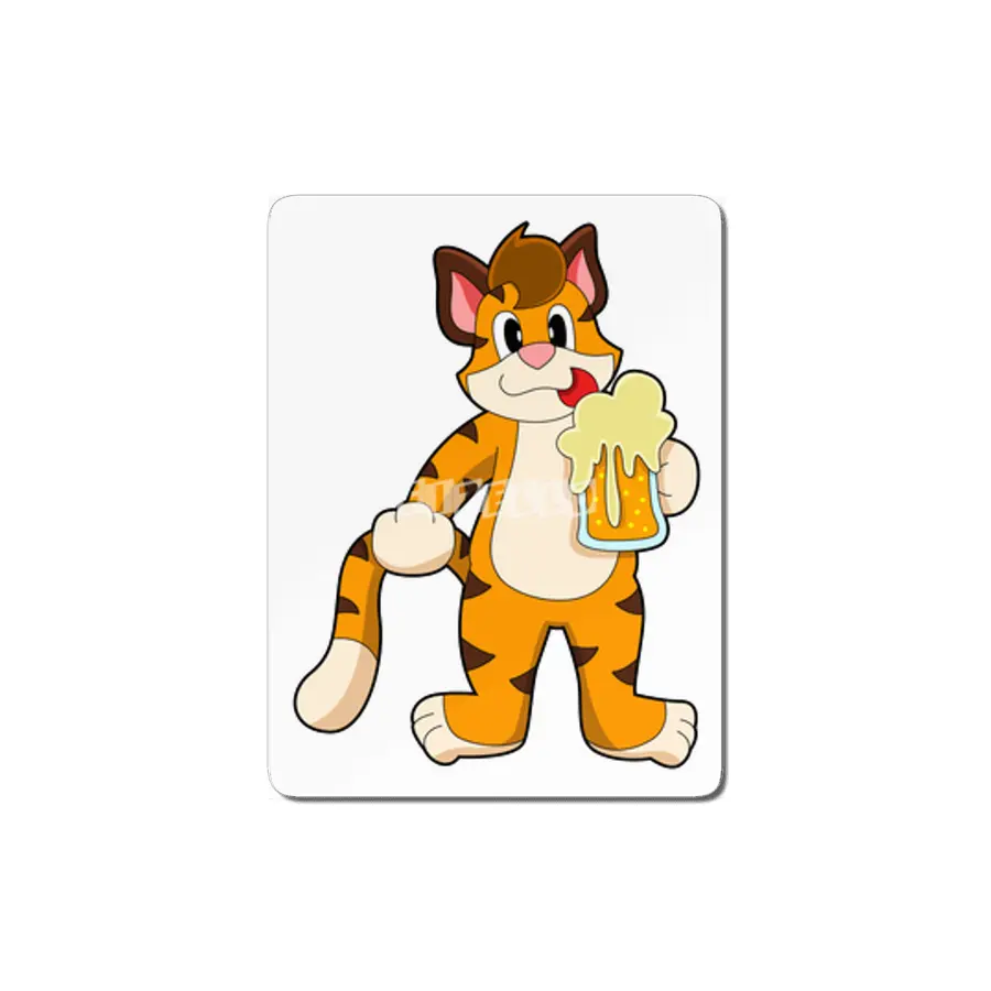 Tiger with Mug of Beer MDF Tablo