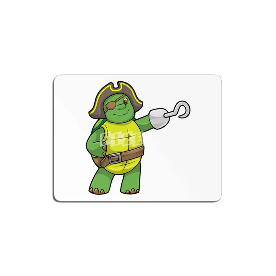 Turtle as Pirate with Hooked hand & Eye patch MDF Tablo