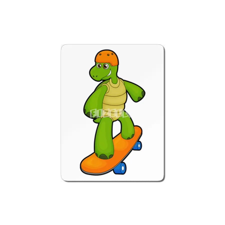 Turtle as Skateboarder with Skateboard & Helmet MDF Tablo
