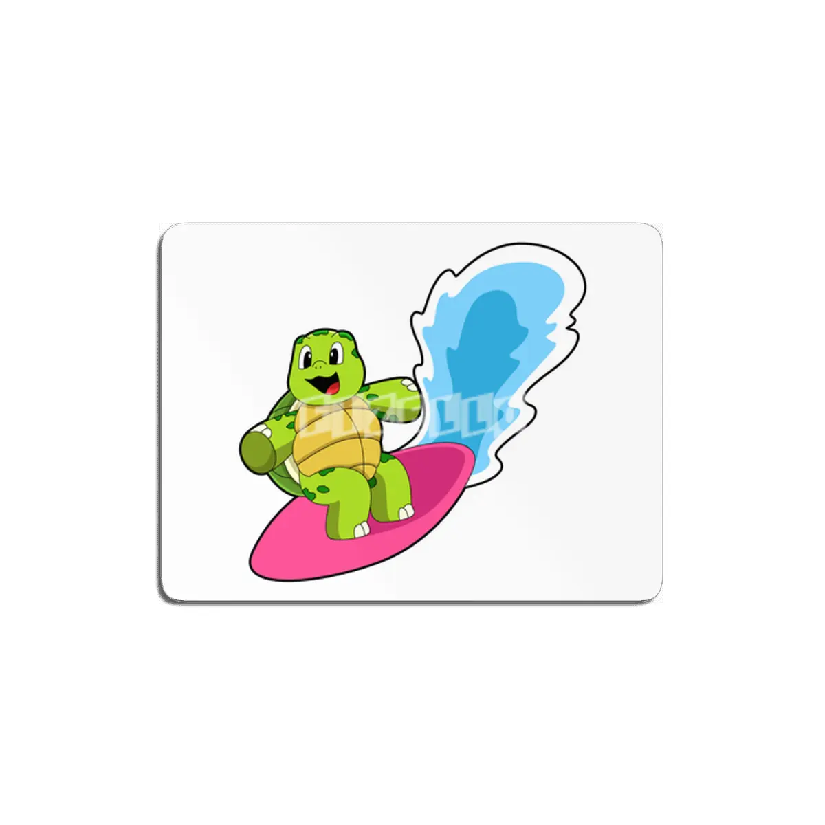 Turtle as Surfer with Surfboard MDF Tablo