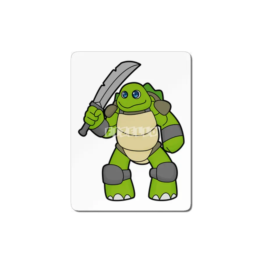 Turtle as Warrior with Sword MDF Tablo