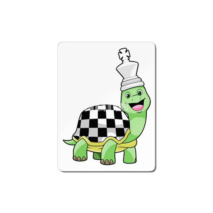 Turtle at Chess with Chess board & King MDF Tablo