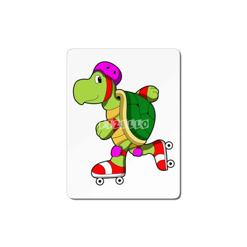 Turtle at Inline skating with Inline skates MDF Tablo