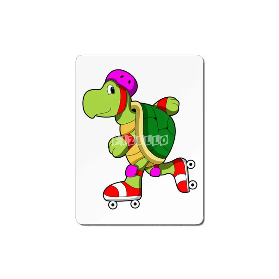 Turtle at Inline skating with Inline skates MDF Tablo