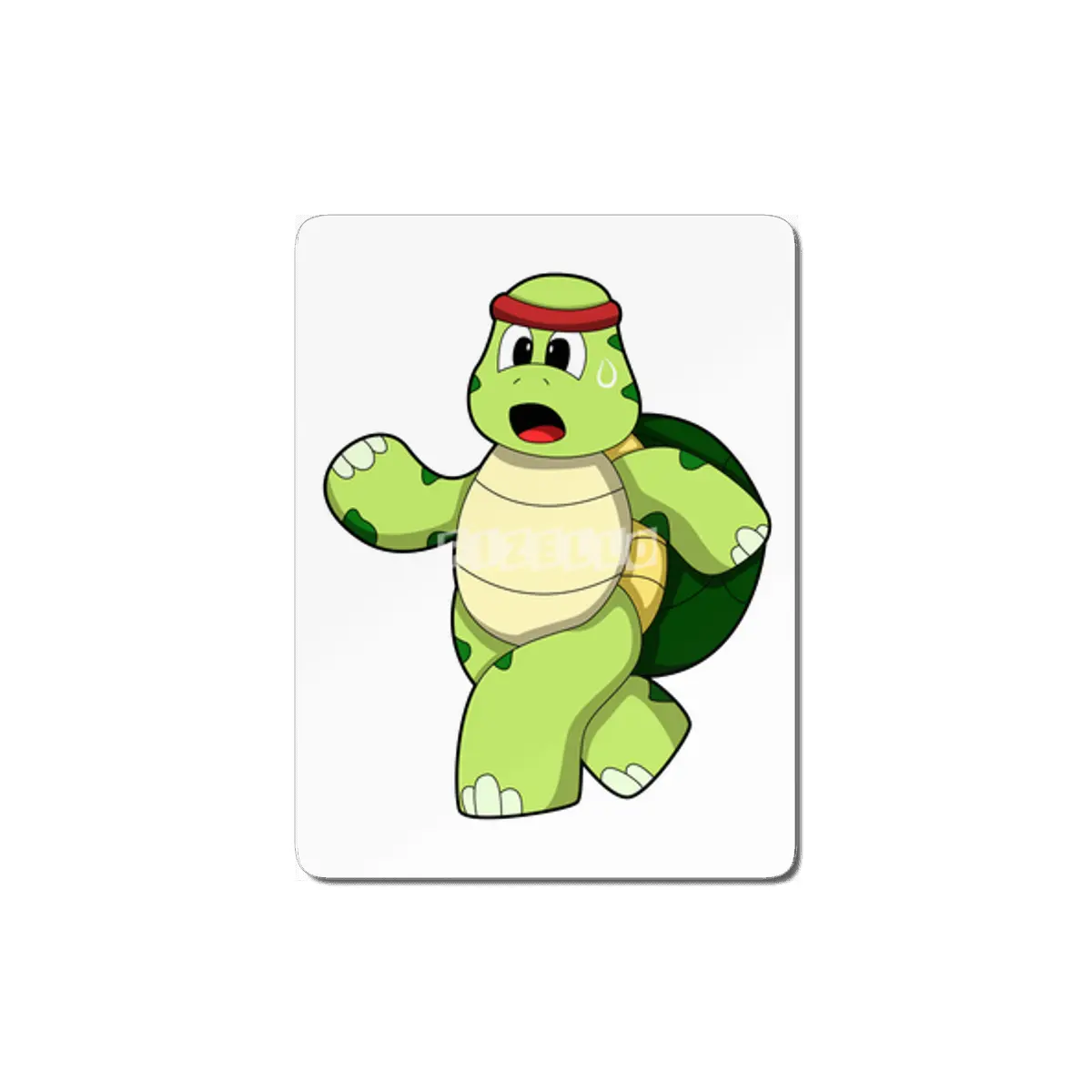 Turtle at Running with Headband MDF Tablo