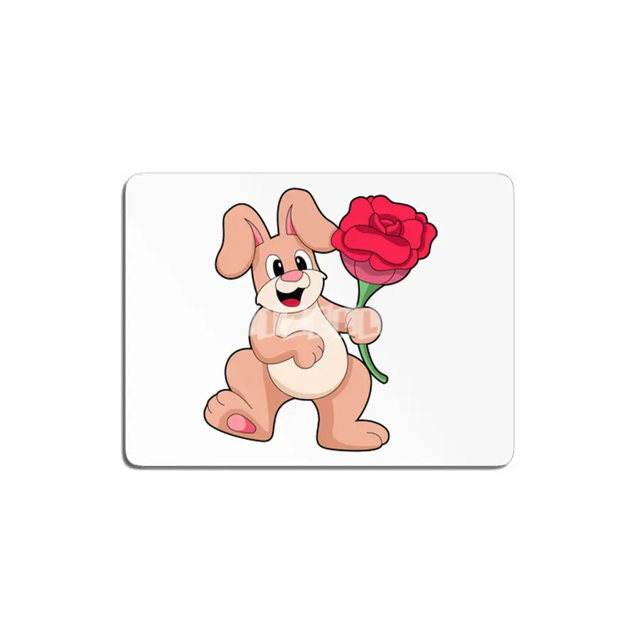 Rabbit with red Rose MDF Tablo