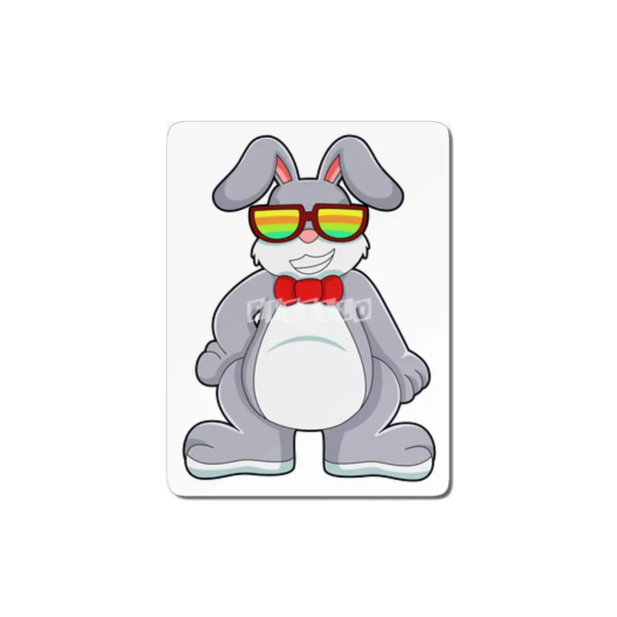 Rabbit with Sunglasses & Tie MDF Tablo